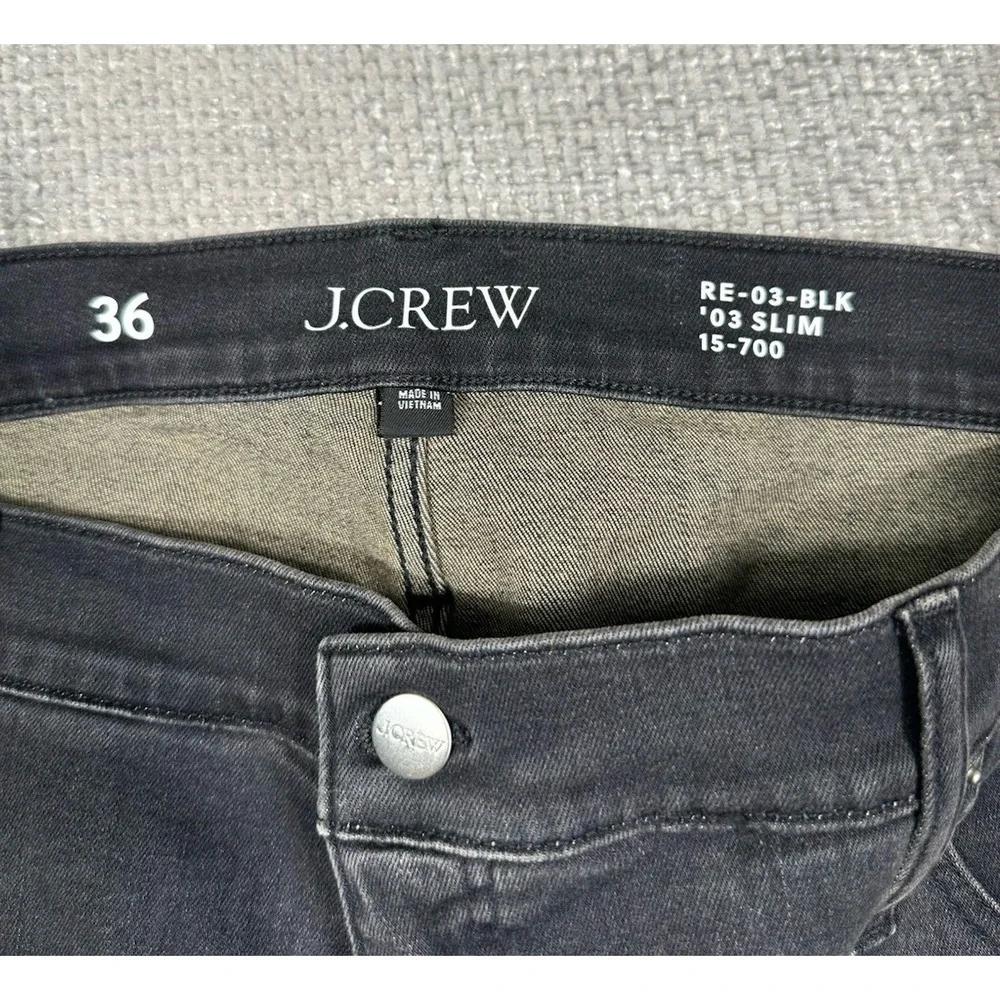 J.Crew Slim‎ Straight Jeans Women 36 43x27.5 Black RE-03-BLK CF500 Stretch